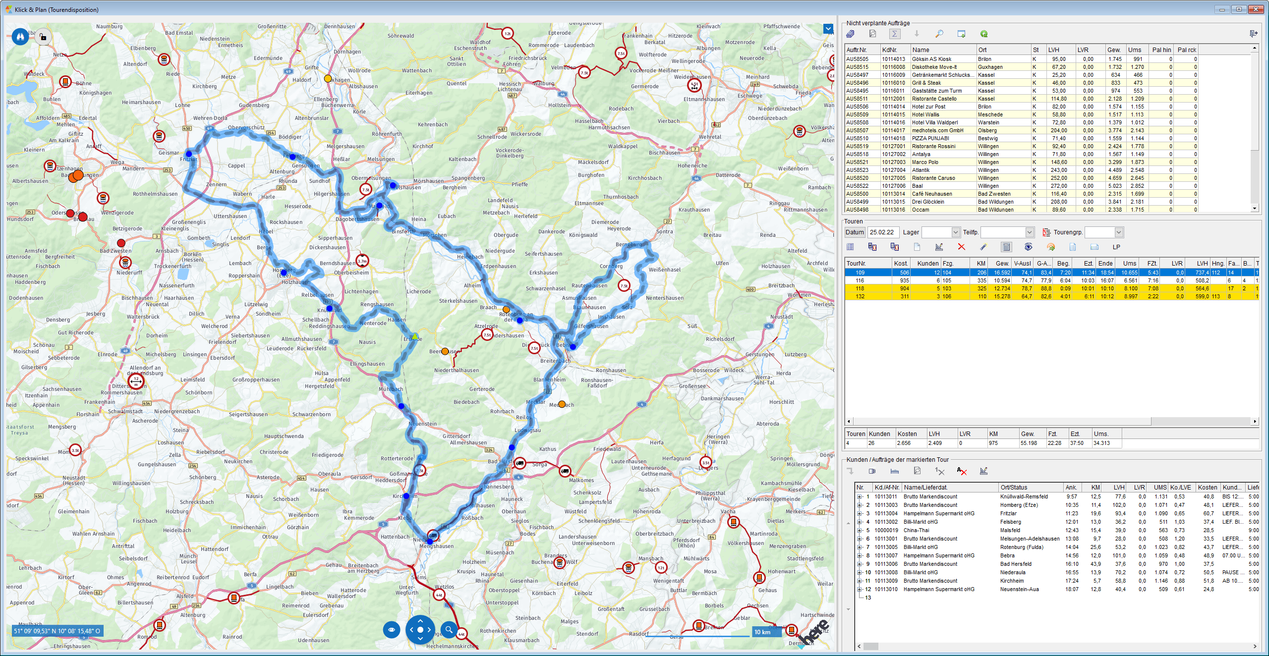 Screenshot, der beispielhaft das Logistik-Informations-System LoGo 3 von Wolf Sotware zeigt