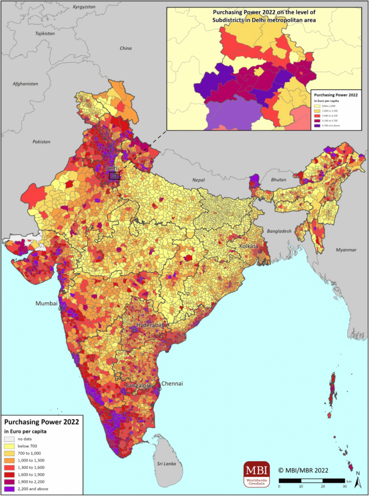 MBI Kaufkraft 2022 Delhi Indien