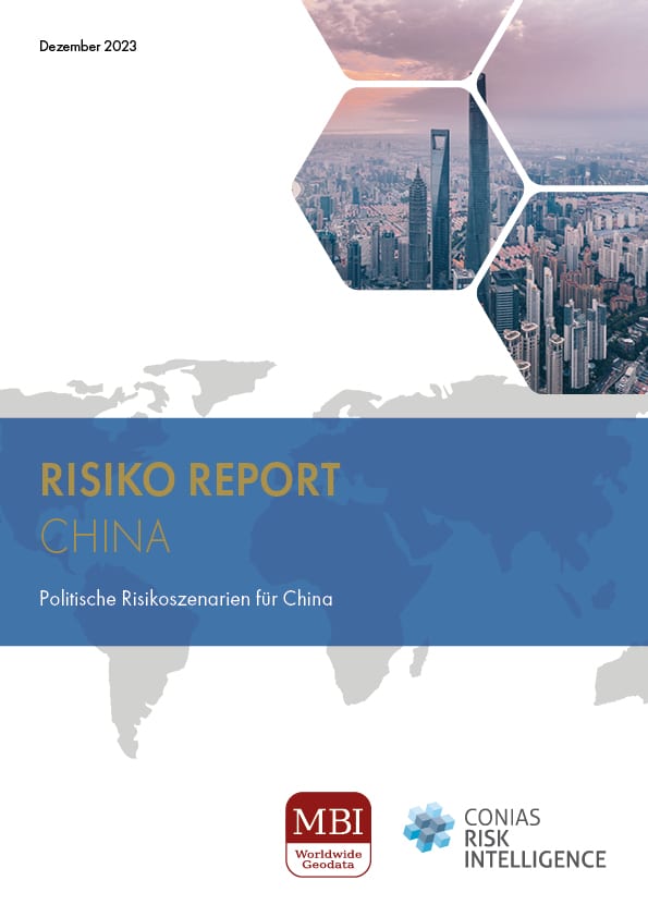 Cover des Risikoreports China zum Risikomanagement und De-Risking politischer Risiken.