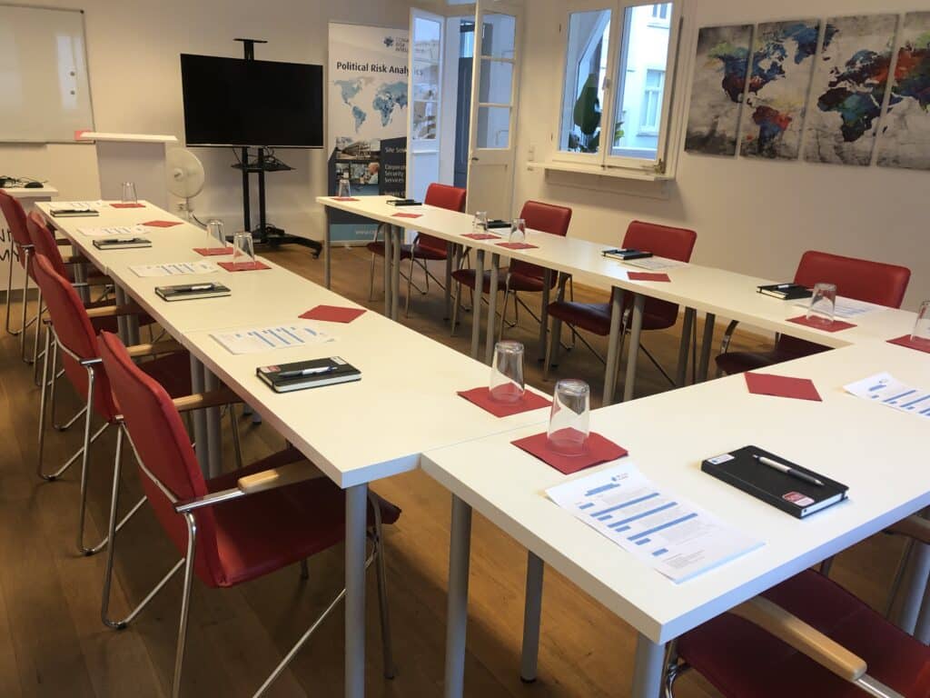 Seminar room of the MBI CONIAS Academy for Political Risk in Heidelberg, Germany