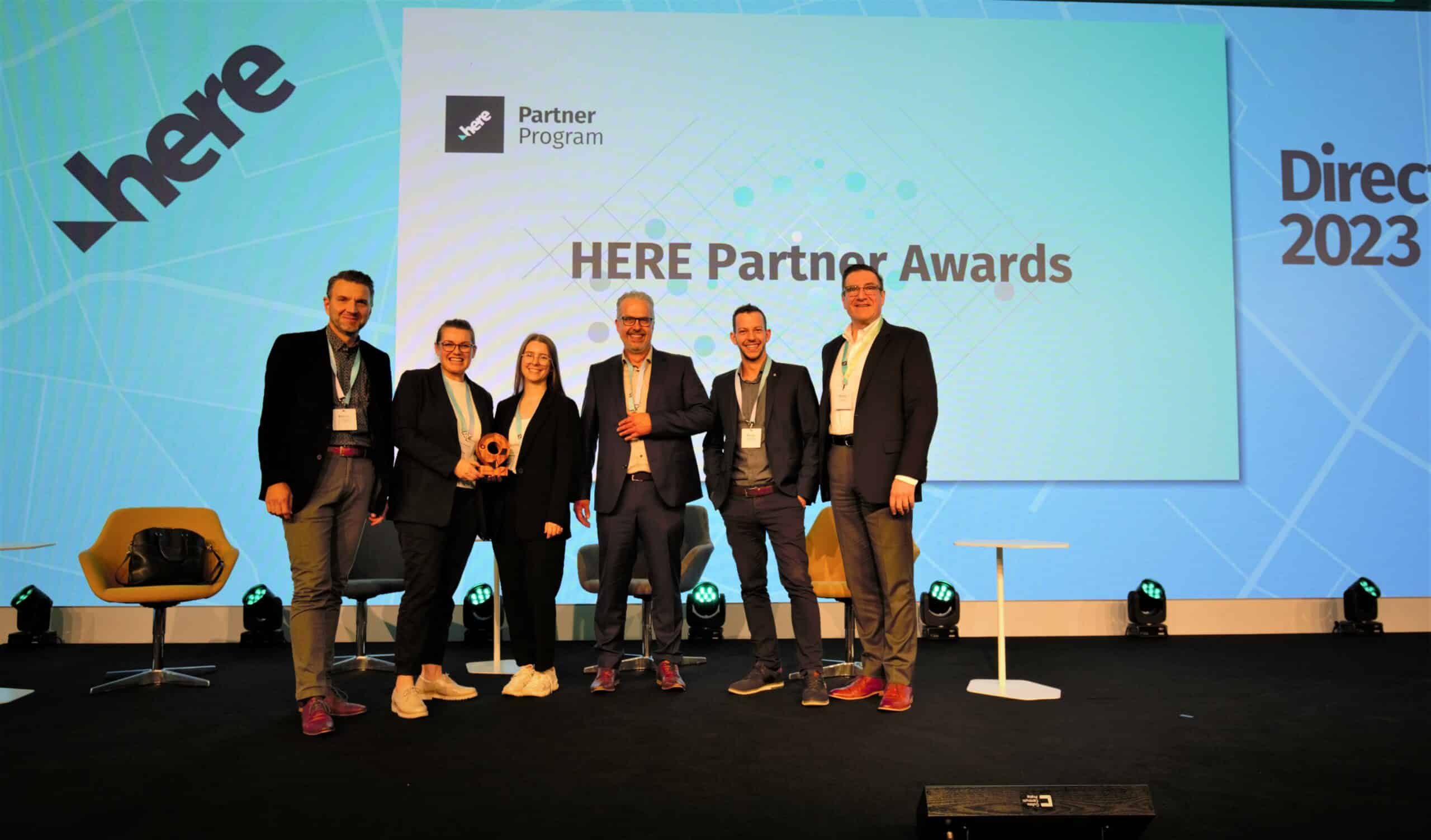 Andreas Wenzel (Sales Director), Carina Ziegelmüller (Head of Location Services Distribution & Partner Relations), Jessica Hablowetz (Head of Marketing), Ray Roberts-York (Managing Director), Kevin Roberts-York (Senior Sales Consultant), John Ramieri (VP of Global Partners at HERE Technologies)