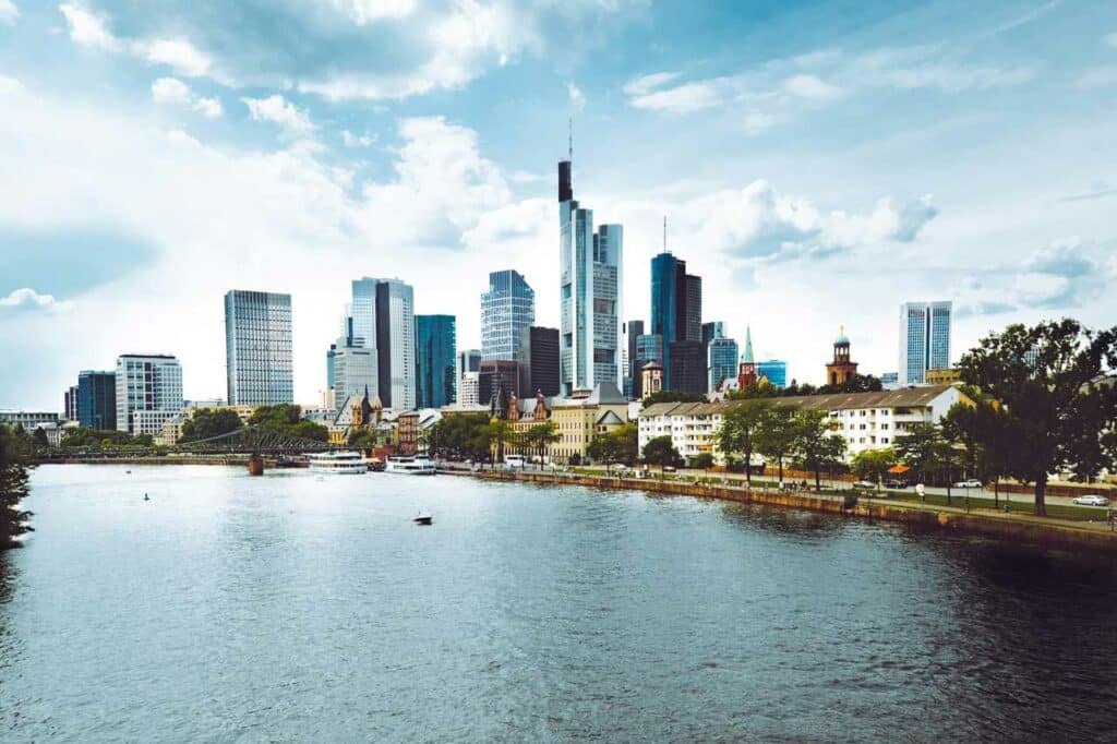 The Frankfurt skyline, where Cloud Expo Europe 2024 will take place.