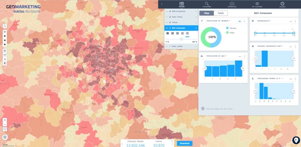 Examplary illustration of an inAtlas consumer heatmap