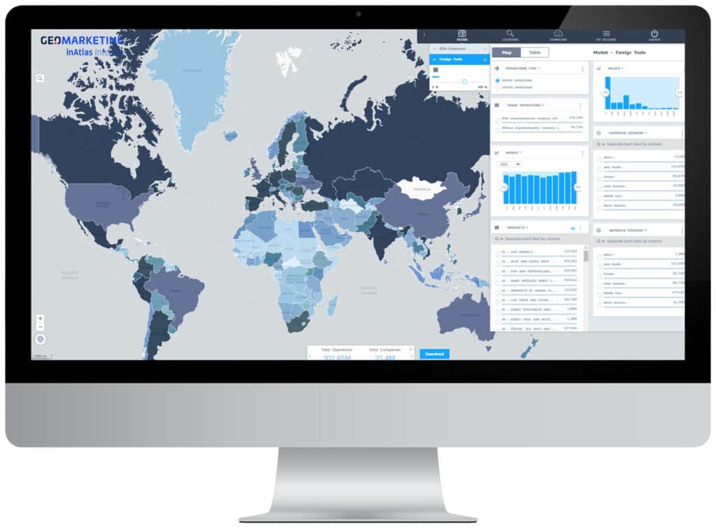 Screenshot of the inAtlas Geomarketing solution