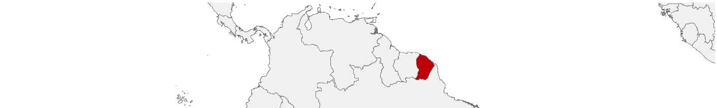 Purchasing power data and socio-demographic data can be displayed on a map of French Guiana using the following area boundaries: Communes and Iris.