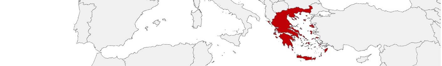Kaufkraftdaten und soziodemographische Daten können auf einer Karte von Griechenland mithilfe der Gebietsgrenzen PC 5-digit, Dímoi und 100 x 100 m dargestellt werden.
