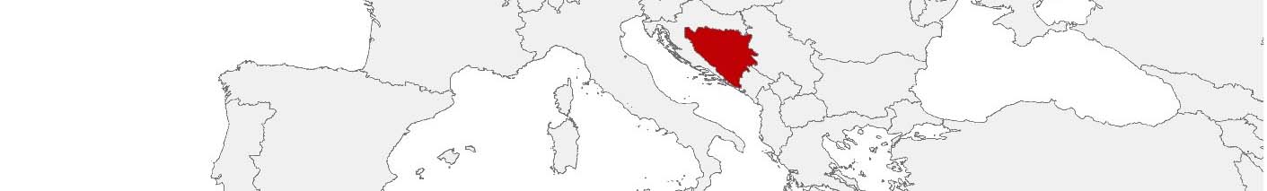 Kaufkraftdaten und soziodemographische Daten können auf einer Karte von Bosnien und Herzegowin mithilfe der Gebietsgrenzen 100 x 100 m, PC 2-digit, PC 5-digit und Opštine dargestellt werden.