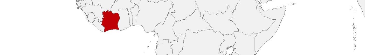 Purchasing power data and socio-demographic data can be displayed on a map of Côte d'Ivoire using the following area boundaries: Départements.