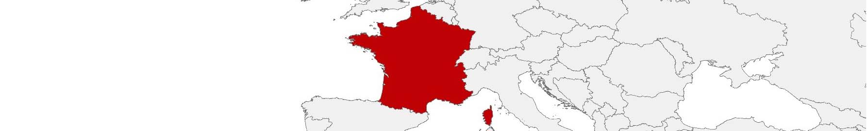 Kaufkraftdaten und soziodemographische Daten können auf einer Karte von Frankreich mithilfe der Gebietsgrenzen 100 x 100 m, PC 5-digit, Communes und Iris dargestellt werden.