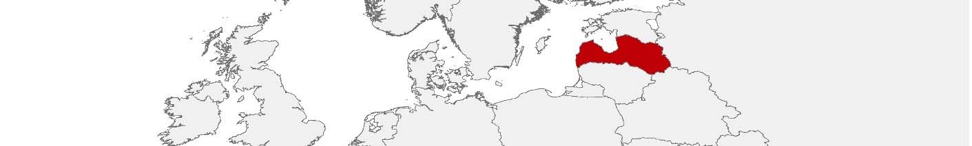 Purchasing power data and socio-demographic data can be displayed on a map of Lettland using the following area boundaries: 100 x 100 m, PC 4-digit und Novadi.